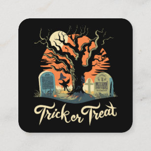 Prettig Halloween van uw grappige kerkhof! Vierkante Visitekaartje