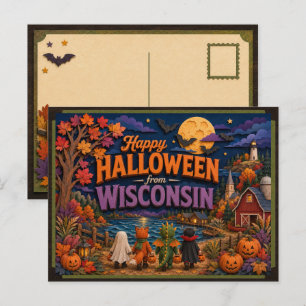 Prettig Halloween van Wisconsin Kinderen Briefkaart