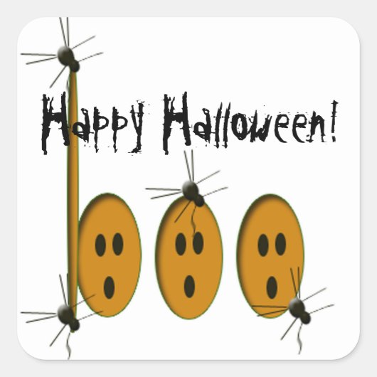 Prettig Halloween Vierkante Sticker (Voorkant)