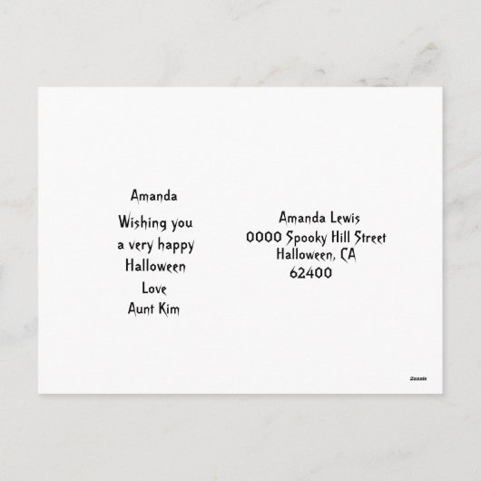 Prettig Halloween Zwarte Kitten Feestdagenkaart (Achterkant)