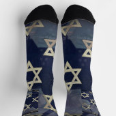 Prettig Hanukka Davidster Menora Dreidel Slipp Sokken (Top)