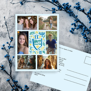 PRETTIG HANUKKA Doodle Aangepaste 6 FOTO Vakantie Briefkaart