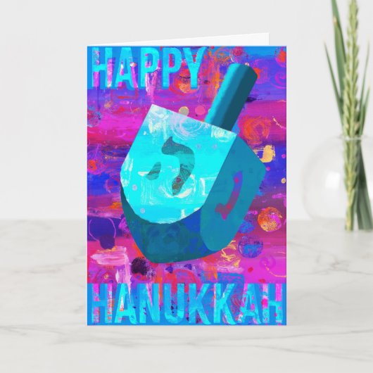 Prettig Hanukka-dreidel Feestdagen Kaart (Voorkant)