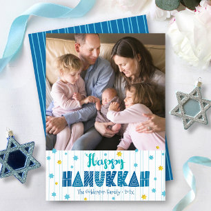 Prettig Hanukka Foto Plezierige Typografie Gouden  Feestdagenkaart