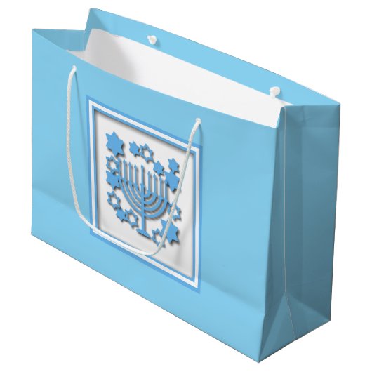 Prettig Hanukka Groot Cadeauzakje (Voorkant Gekanteld)