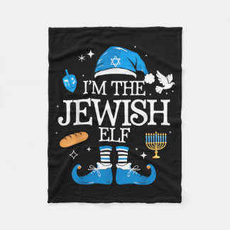 Prettig Hanukka Joodse Elf Familie Groep Kerstmis Fleece Deken