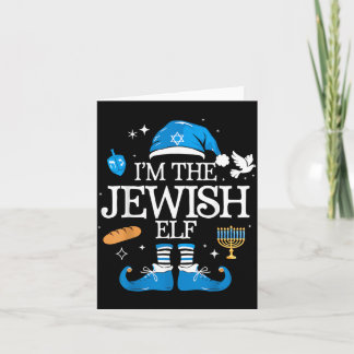 Prettig Hanukka Joodse Elf Familie Groep Kerstmis Kaart