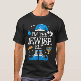 Prettig Hanukka Joodse Elf Familie Groep Kerstmis T-shirt