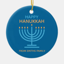 Prettig Hanukka Minimalistische Blauwe Familie Fot