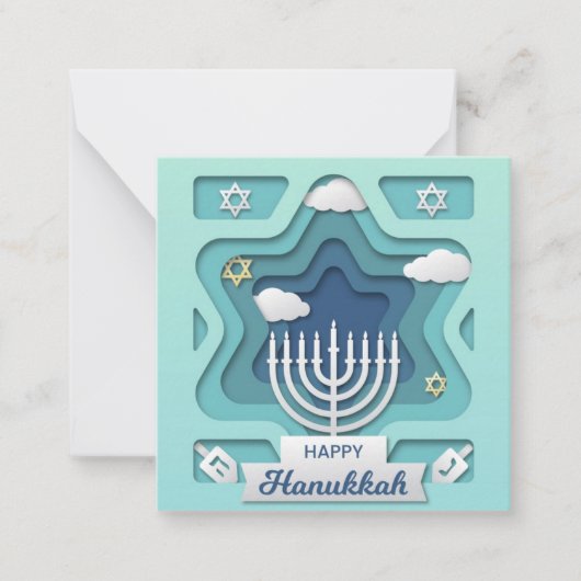 Prettig Hanukka Notitiekaartje (Voorkant)