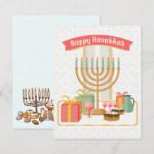 Prettig Hanukka Notitiekaartje (Voorkant / Achterkant)