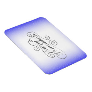 Prettig Hanukkah 2-tone Blauwe Witte Achtergrond Magneet