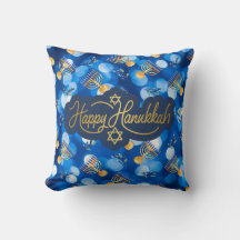 Prettig Hanukkah Blauw En Wit