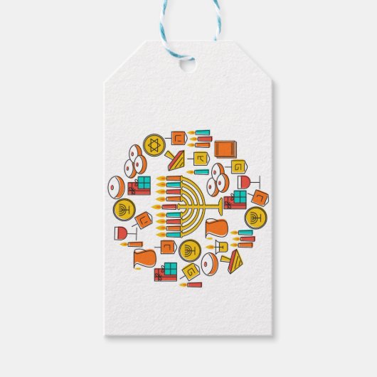 Prettig Hanukkah Cadeaulabel (Voorkant)