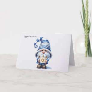 Prettig Hanukkah Joodse Gnoom met Ster van David Feestdagen Kaart