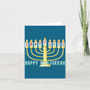 Prettig Hanukkah Mahjong Menorah Mahjukkah Chanukk Kaart