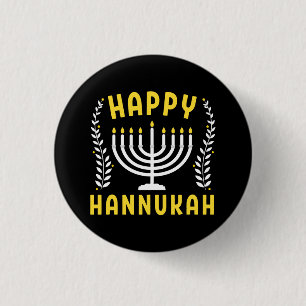 Prettig Hanukkah Ronde Button 3,2 Cm