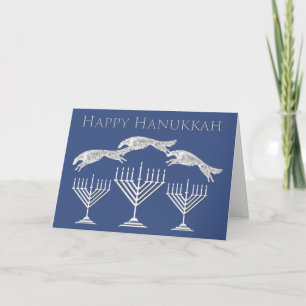 Prettig Hanukkah Springende Borzoi Kaart