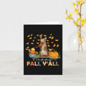 Prettig Herfst Gehele Pumpkin Kat Herfstbladeren D Kaart (Gele Bloem)