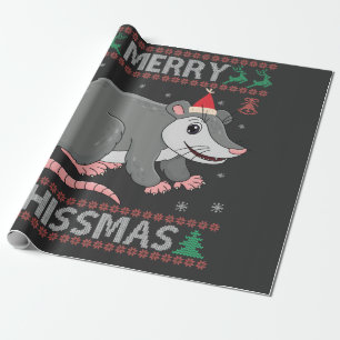 Prettig Hissmas Grappige Lelijke Kersttrui Opossum Cadeaupapier