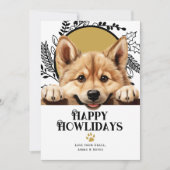 Prettig Hoe-lidagenseizoen Noorse Buhund Hond Feestdagenkaart (Voorkant)
