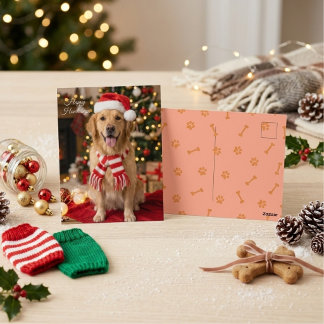 Prettig Howlidays Feestelijke Goud Retriever Briefkaart