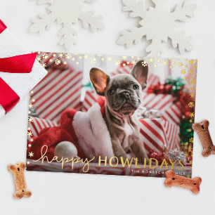 Prettig Howlidays Folie Pootafdruk Hond Kerstdag Feestdagen Briefkaart