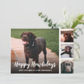 Prettig Howlidays Huisdier Fotocollage Feestdagenkaart (Staand voorkant)