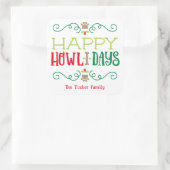 Prettig Howlidays Huisdier Honden Kerstfeest Plein Vierkante Sticker (Tas)