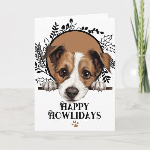 Prettig Howlidays Jack Russell Terrier Hond Kerstm Feestdagen Kaart
