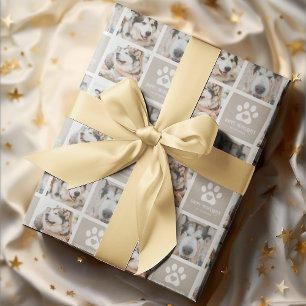 Prettig Howlidays Mooie Foto Raster Hond Kerstmis Cadeaupapier