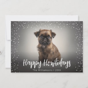 Prettig Howlidays Mooie Hond Foto Kerstmis Feestdagenkaart