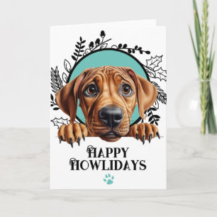 Prettig Howlidays Rhodesian Ridgeback Hond Kerstmi Feestdagen Kaart