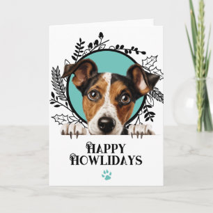 Prettig Howlidays Smooth Fox Terrier Hond Kerstmis Feestdagen Kaart