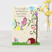 Prettig huwelijksjubileum dochter en echtgenoot kaart (Gele Bloem)