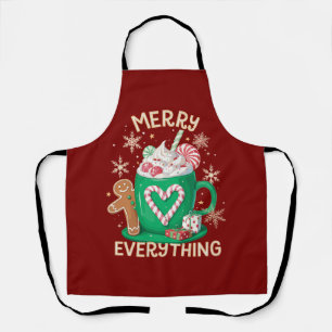 Prettig Iedereen Gemberkoek Koffie Latte Kerstmis Schort