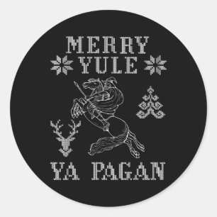 Prettig Joelfeest voor Pagan Odin Op Sleipnir Viki Ronde Sticker