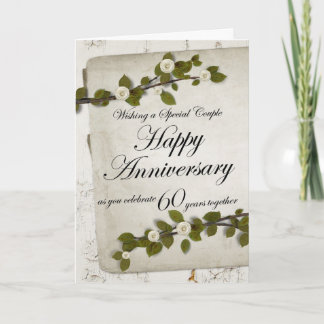 Prettig jubileum terwijl jullie 60 jaar samen vier kaart