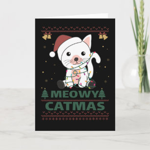 Prettig Katmas Grappige Kat Kerst Pun Kaart