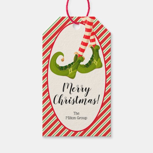 Prettig kerst Elf  Cadeaulabel (Voorkant)