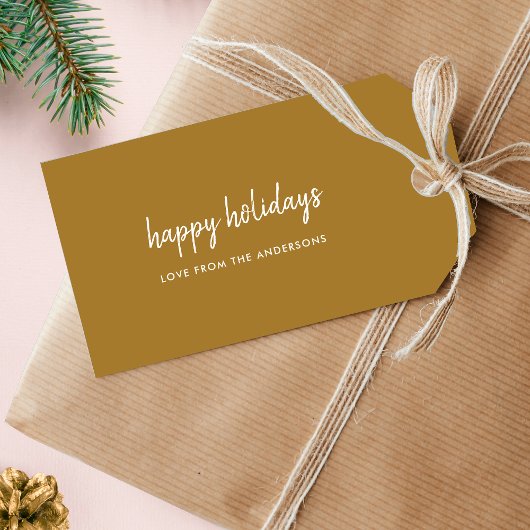 Prettig Kerst Gold Kerstmis  Cadeaulabel