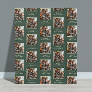 Prettig Kerst Groen Foto Vakantie Fleece Deken