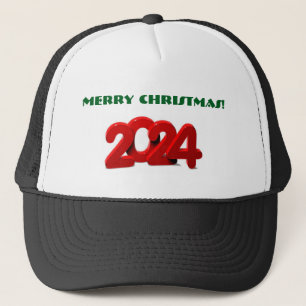 Prettig Kerst Groen Tekst 2024 Rode Tekst Stijlvol Trucker Pet