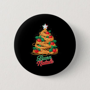 Prettig Kerst Italiaanse Pasta Spaghetti Grappig K Ronde Button 5,7 Cm