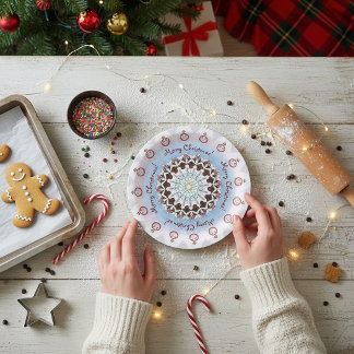 Prettig kerst Kaleidoscoop Papieren Bordje