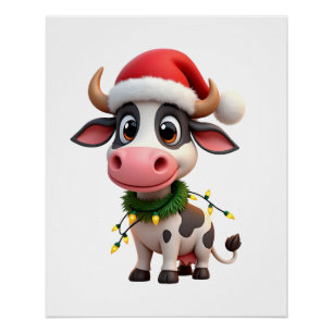Prettig Kerst Koebeest Kerstman Kerstlichten Koebe Perfect Poster