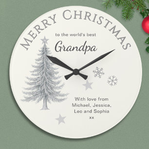 Prettig Kerst Opa Cream Souvenir Grote Klok