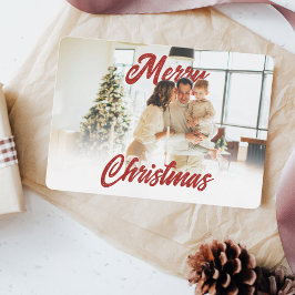 Prettig Kerst Script Familie Eigen Foto Feestdagenkaart