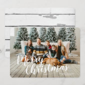 Prettig Kerst Script Houten Bomen Kaart (Voorkant / Achterkant)