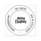 Prettig Kerst Script Retouradres Stempel (Design)